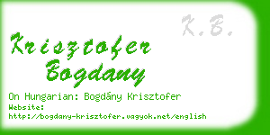 krisztofer bogdany business card
